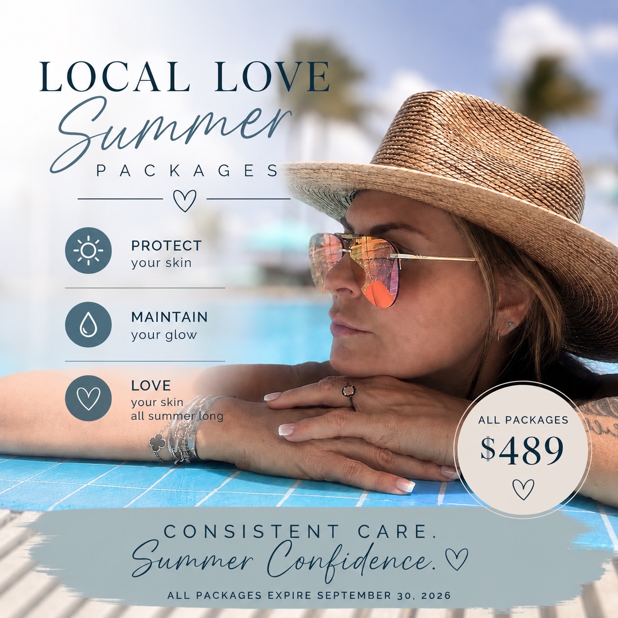 ☀️ LOCAL LOVE • SUMMER PACKAGES ☀️
Summer is when your skin needs consistency the most.
✨ More sun exposure
✨ More sweat + congestion
✨ More need for hydration + barrier support
That’s exactly why we created our Local Love Package.
🤍 3 Signature Facials for $489
🤍 Save $50
🤍 Expires September 30, 2026
Your summer glow starts with consistency.
📲 DM us or call the office to reserve your package
#Facials #Summertime #Aesthetics #BocaRaton #DelrayBeach